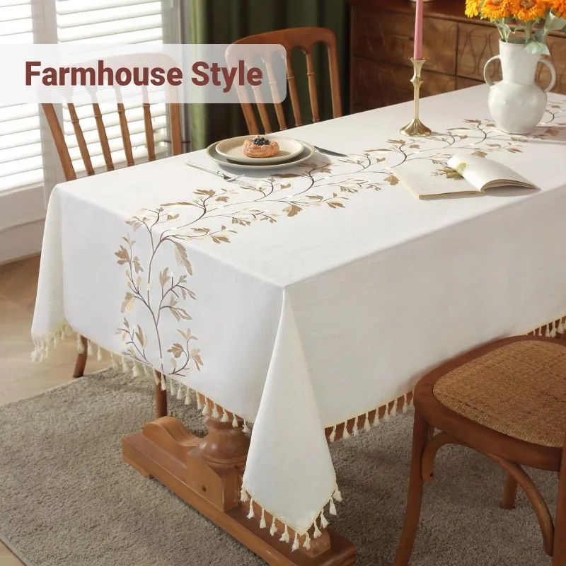 

Хлопково-льняная водонепроницаемая скатерть для обеденного стола, фермерский дом, кухня, прямоугольная скатерть, кофе, без морщин, чехол для столов