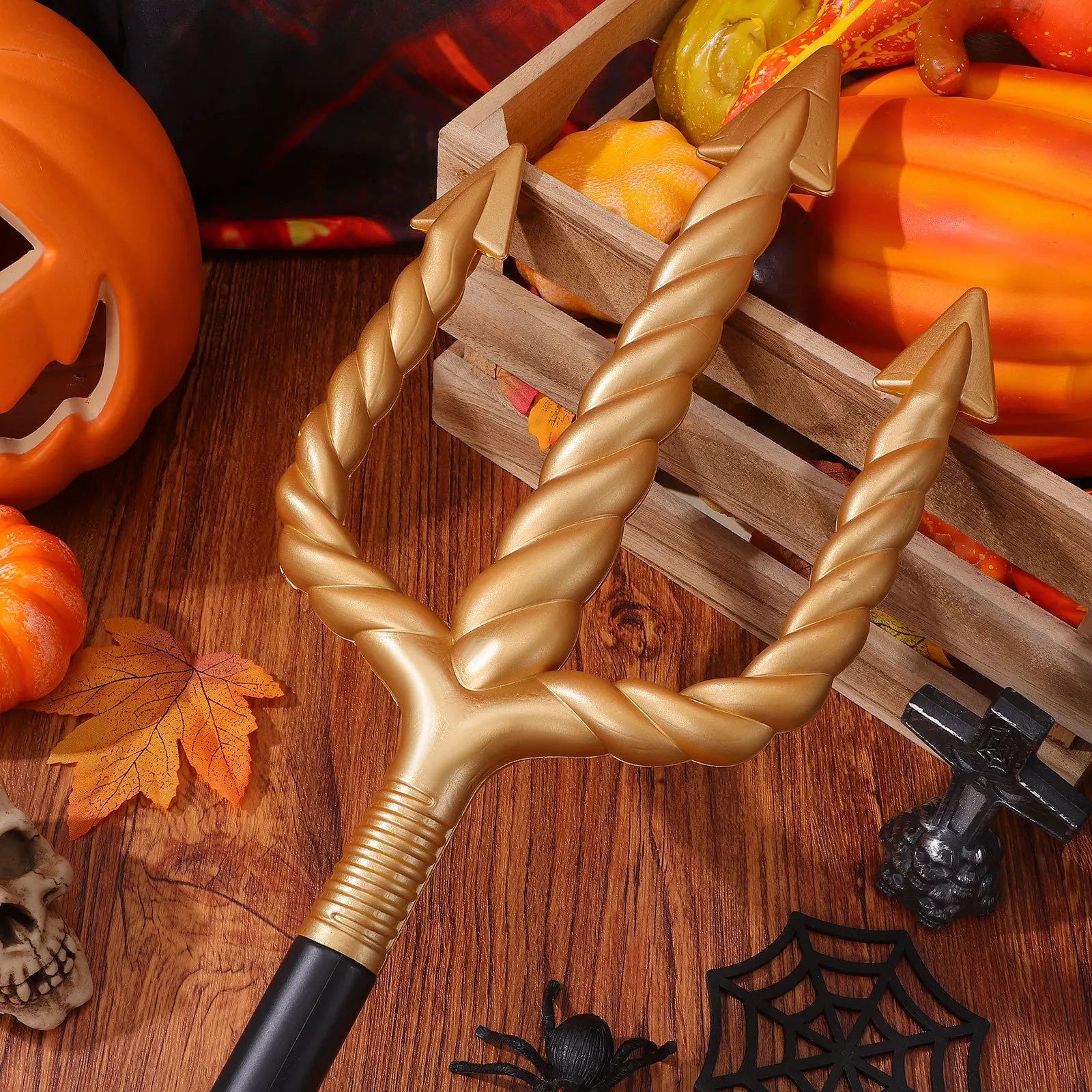 

Plastic Black Trident Core Devil Pitch Fork Prop Halloween Masquerade Cosplay Party Decoration Cosplay Costume Props