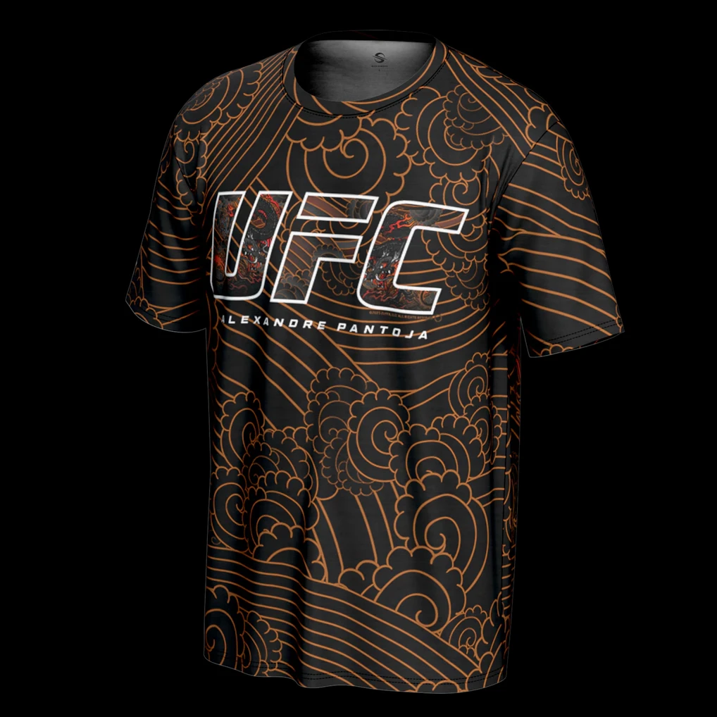 UFC 323 New Men Alexandre Pantoja Unrivaled Tee MMA Oversized Breathable Quick Drying Sports Shirt Boxing Jujitsu Training Top﻿