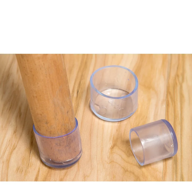 

Non-Slip Chair Legs Caps Transparent PVC Round Table Chair Foot Cover Thicken Furniture Floor Protector Pads Leveling Feet
