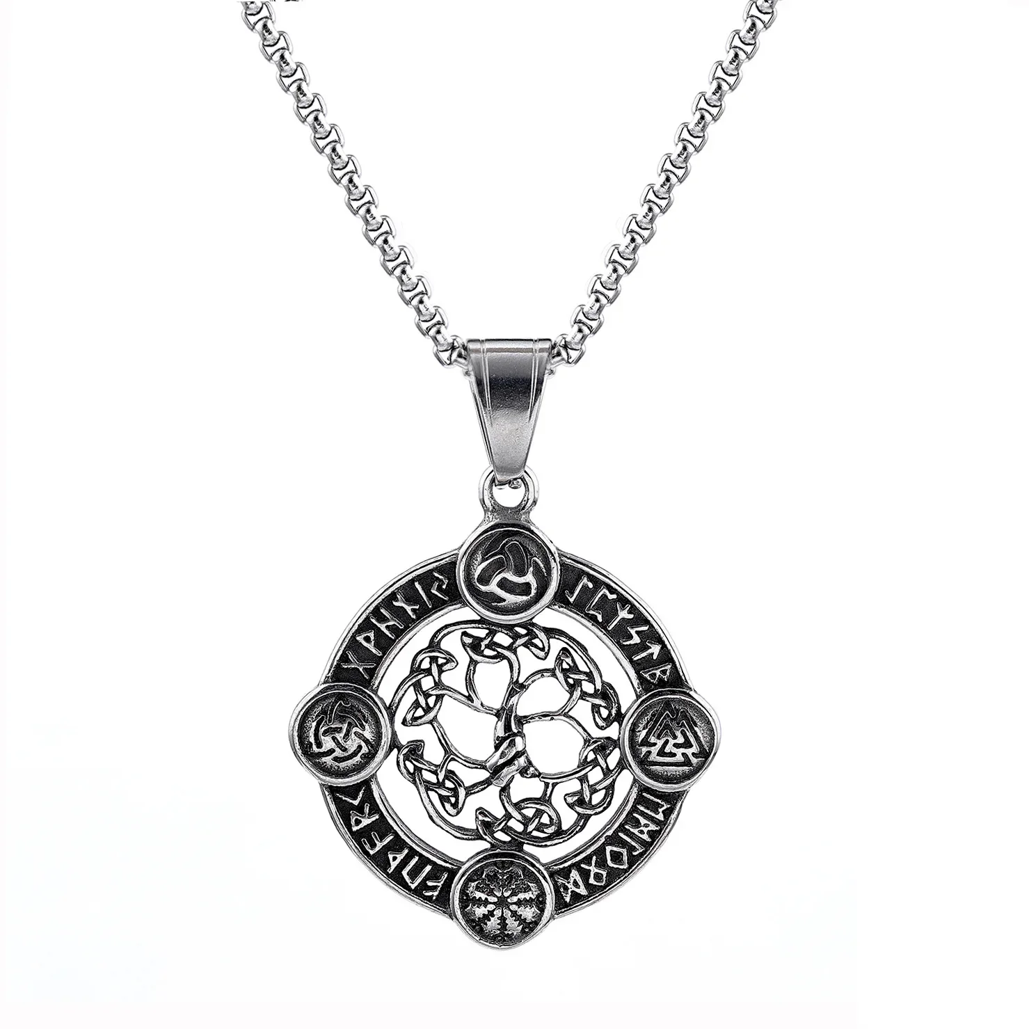 

Domineering Viking Life Tree Shaped Stainless Steel Pendant Necklace Fashion Accessories