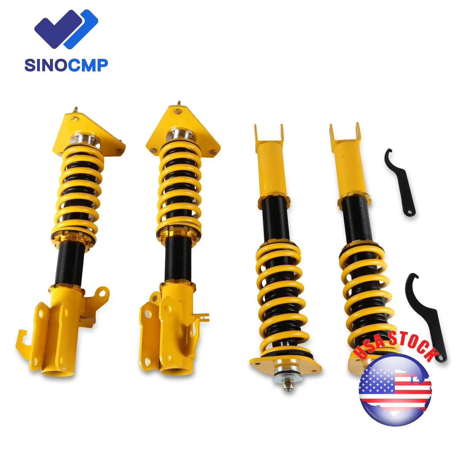SINOCMP 4pcs Coilover Adjustable Height Struts Suspension Springs For Nissan Altima 2007-2015