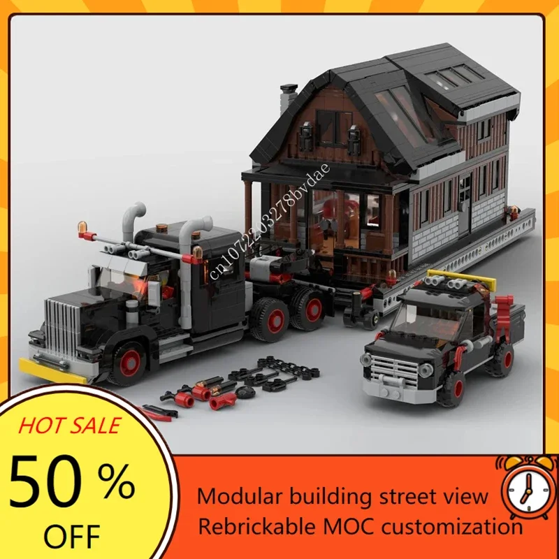 1927PCS City Truck MOC Heavy-Duty Transport Modular Housing Model DIY Custom Puzzle Creative Collection Toy for Birthday Gifts