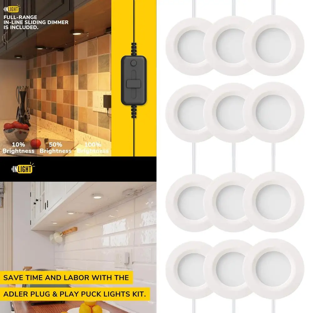 

Набор из 6 светодиодных светильников-шариков 12В с диммером, теплый белый свет, для врезного или накладного монтажа, сертифицировано ETL