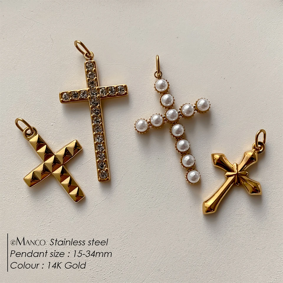 EMANCO Edelstahl Kreuzanhänger für Armband, Halskette, Schmuckzubehör, DIY Schmuckherstellung, 48 Stunden Versand – Detail 1