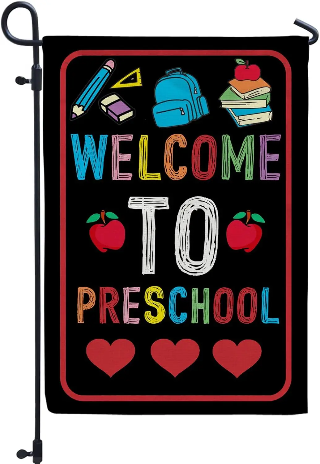 Welcome to Preschool Fall Flags for Garden Outside Burlap, Hello Fall Yard Flag Garden Flags Thanksgiving Large Garden Flags yyi