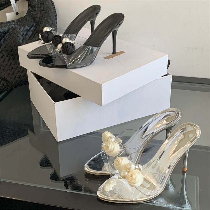 

Aneikeh/летние модные банкетные прозрачные женские шлепанцы из ПВХ с открытым носком, женские шлепанцы, сандалии на тонком высоком каблуке