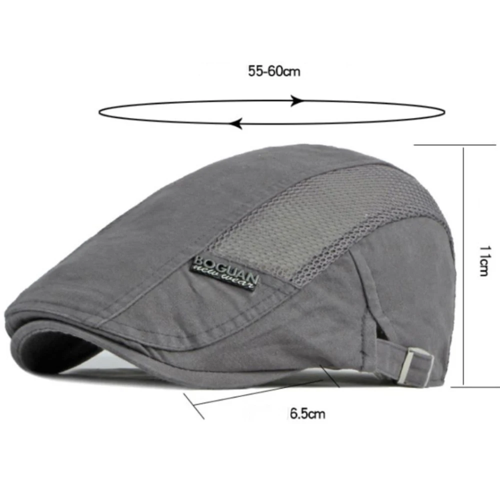 

MZ4029 Mens Berets Women Spring Summer Cotton Flat Cap Male Female Artist Painter Beret Hat Adjustable Breathable Mesh Beret Cap