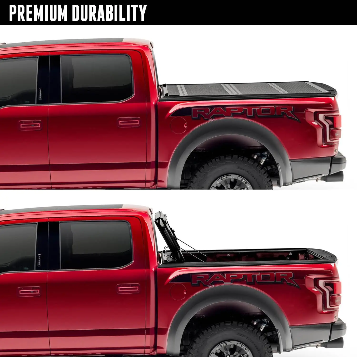 Hard Folding Truck Bed Tonneau Cover 772227 Fits 2019 - 2023 Dodge Ram 1500, Does NotTailgate 5' 7