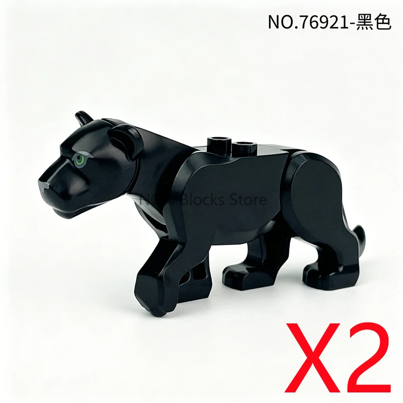 Wildtier-Bausteine MOC Tiger Löwe Elefant Bär Hai Adler Wolf Modellbausatz DIY Lernspielzeug Geschenke für Kinder S11