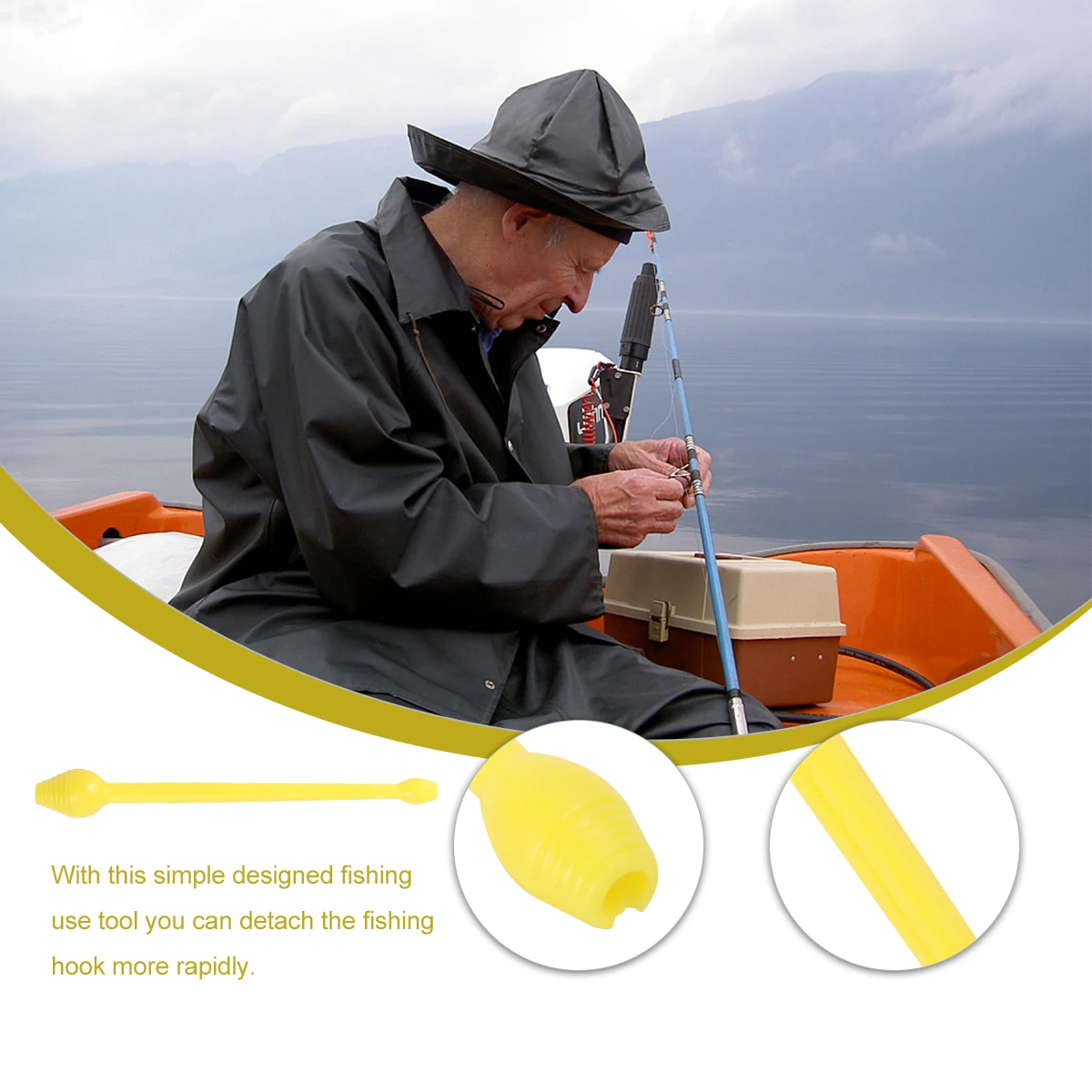 

4PCS Fishing Hook Remover Lifter Yellow Picker Detacher Extractor Durable Plastic Professional Design Offshore Angling Tool