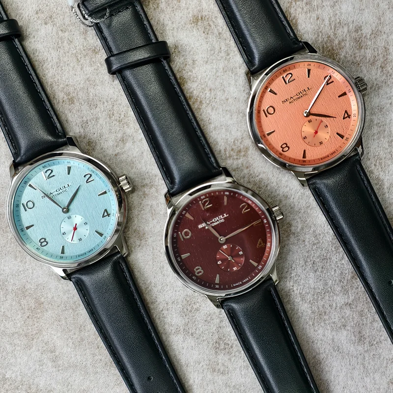 Seagull 6184 Men's Automatic Watch Blue Sapphire Glass 5ATM Waterproof Ultra-Thin Leather Strap Minimalist Casual Wristwatch image 5