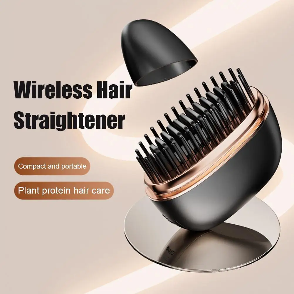 Wireless 2 in 1, Cordless Curling & Straightening Styling Tool, Portable Frizz Free Hair Styler