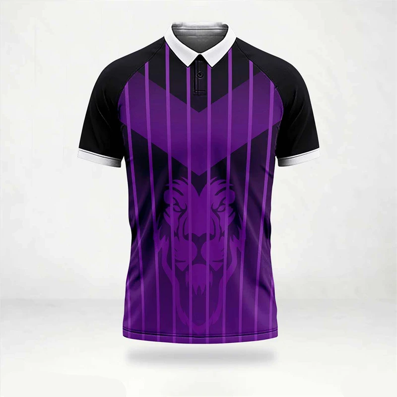 Graphic Print Design Team Polo Shirt For Men Sport Badminton Loose Breathable Lapel Golf Polos Summer Casual Quick Dry Tee - Image 2