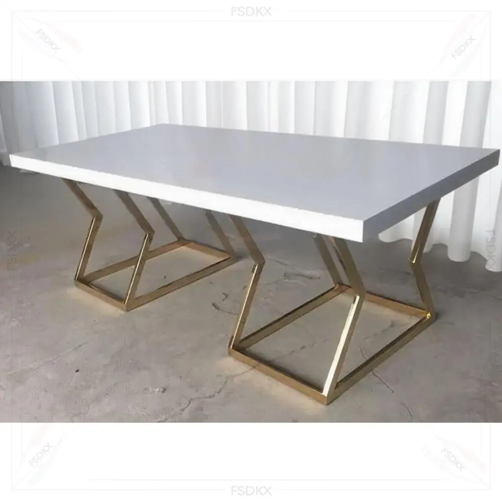 Popular Hot Sale Wedding Table Stainless Steel Frame Wedding Decoration Table Set for Hotel Events Banquet