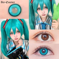 Bio-essence 1 Pair Korean Colored Contact Lenses with Degree Myopia Lenses Anime Accessories Pink Lenses Cyan Cosplay