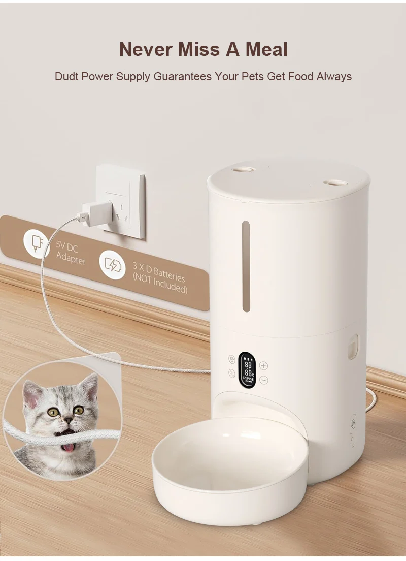 OEM/ODM 4L تغذية الحيوانات الأليفة القط الكلب توقيت التلقائي تغذية الحيوانات الأليفة تويا App التحكم عن بعد واي فاي منتج الحيوانات الأليفة