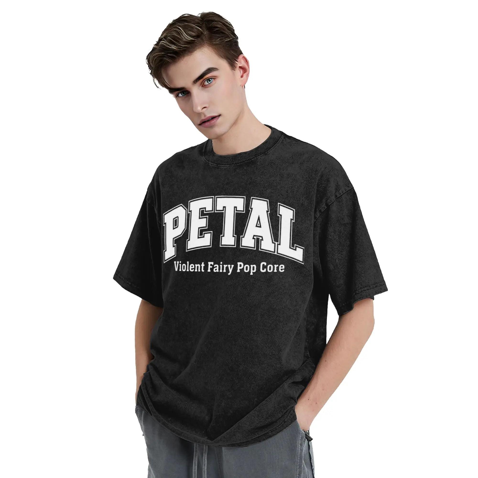 Ariana Grandes Petal Washed T Shirts Streetwear  Vintage T-Shirts  Tees for Men Women Cotton Oversize Graphic