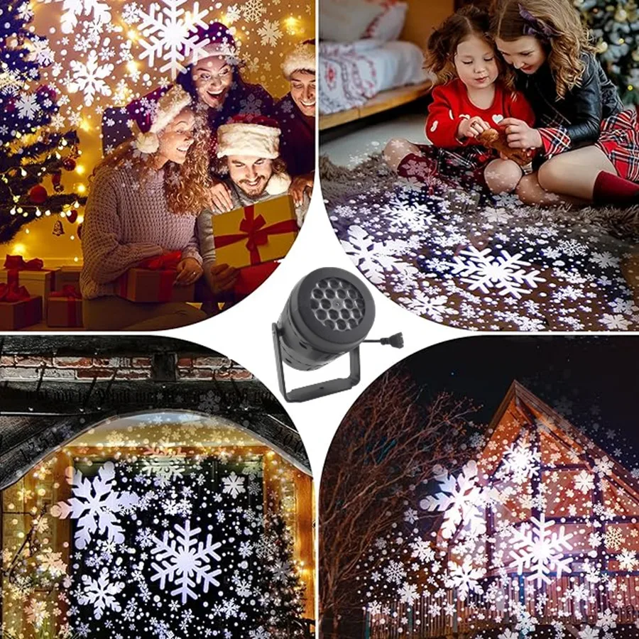 Snowflake LED Christmas Lights Projector - Used for Landscape Decoration Snowflake Lighting at Christmas New Year Birthday Party