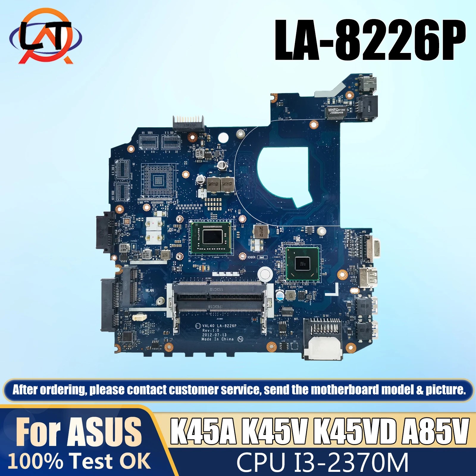 LA-8226P K45A Mainboard For ASUS K45V K45VD A85V A45V K45VJ K45VS K45VM Laptop Motherboard