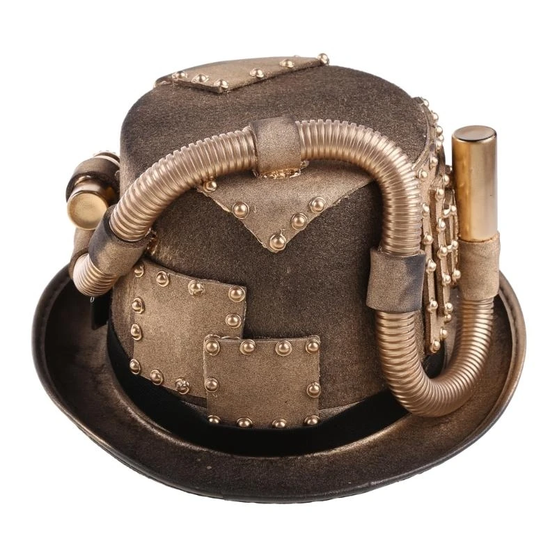 Sombrero Steampunk para hombre con gafas, sombrero de Jazz Vintage, sombrero de copa Gay, sombrero de copa gótico Steampunk, fiesta de disfraces de mascarada de Halloween