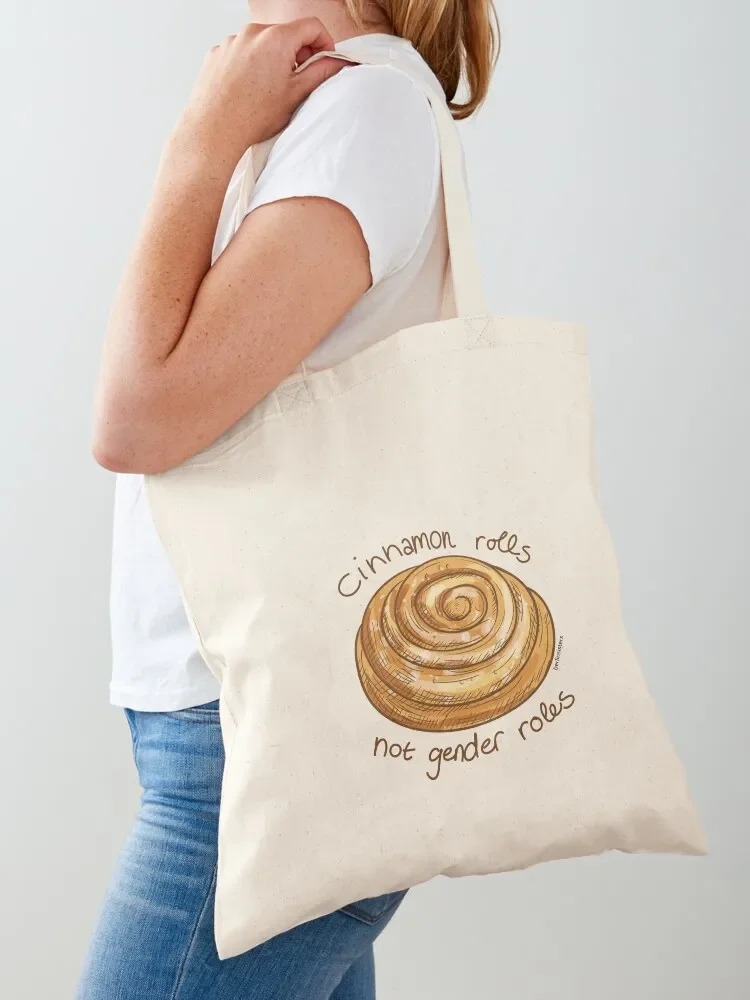 cinnamon rolls not gender roles Tote Bag Women's shopping bag personalized tote hand bag ladies