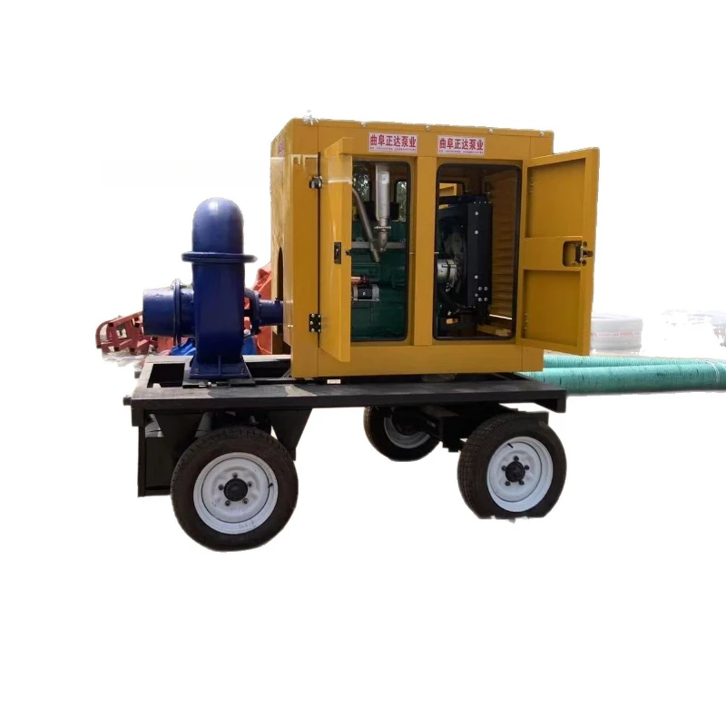 Mobile flood control pump truck 12 inch flow 980 cubic mixed flow pump farmland irrigation
