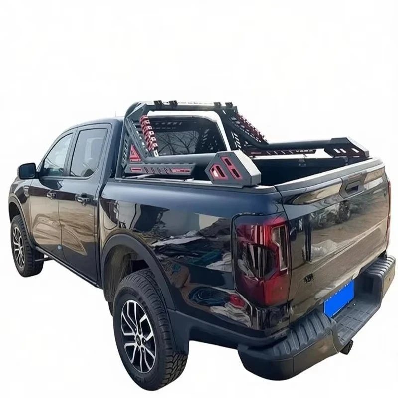 High Quality Heavy Duty Black Steel Red-bordered Roll Bar Sport Style Modified Accessories Ranger T6 T7 T9 Pickup Truck