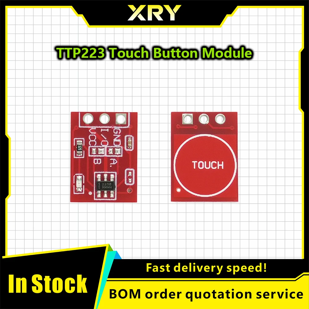 XRY 20/50/100PCS/LOT NEW TTP223 Touch Button Module Capacitor Type Single Channel Self Locking Touch Switch Sensor for Arduino