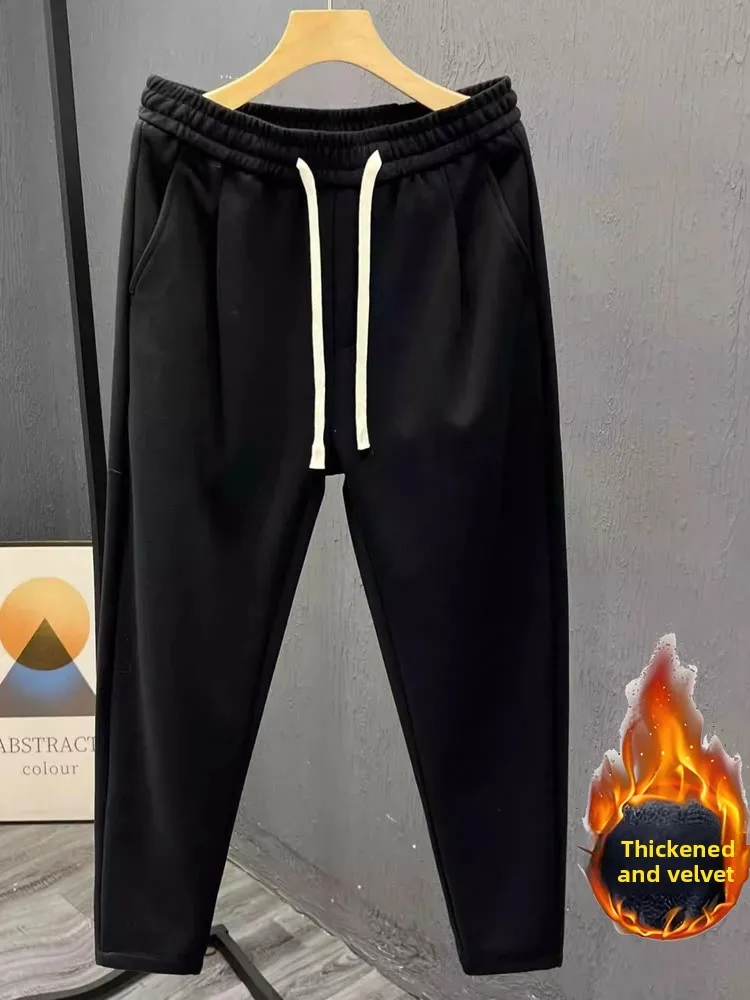 

Удобные повседневные брюки для мужчин, прямые, свободного кроя, шерстяные, осенне-зимние, новые, модные, брендовые, в стиле Харадзюку