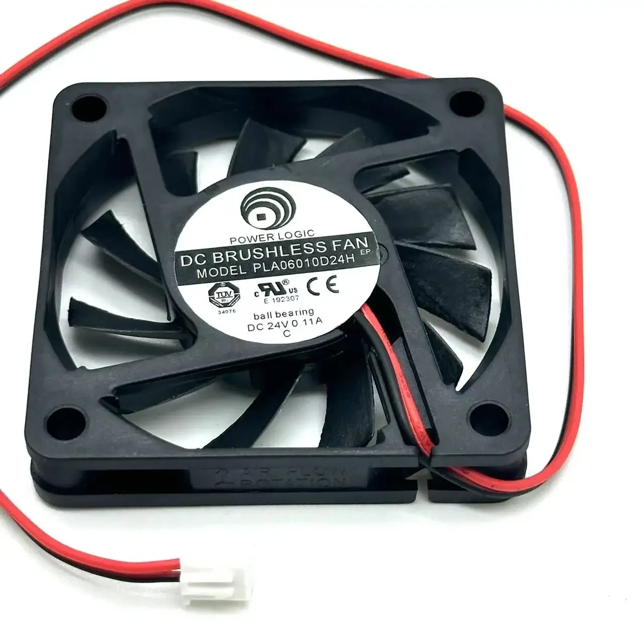 

POWER LOGIC PLA06010D24H DC 24V 0.11A 60x60x10mm 2-Wire Server Cooling Fan