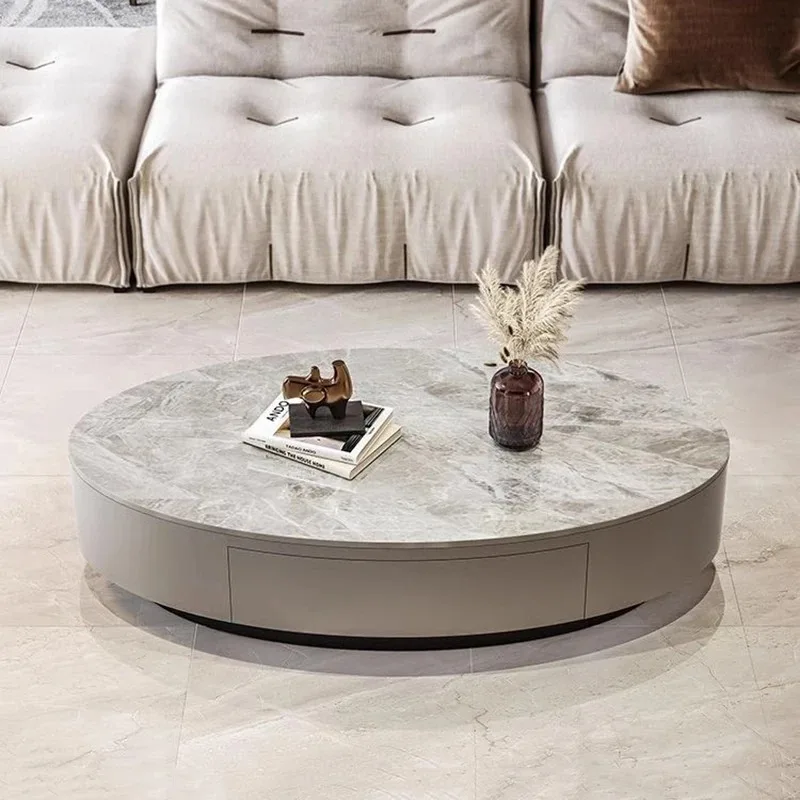 Large Size Modern Coffee Table Wood Simple Round Transform Minimalist Coffee Table Space Saving Kaffee Tische Home Decoration