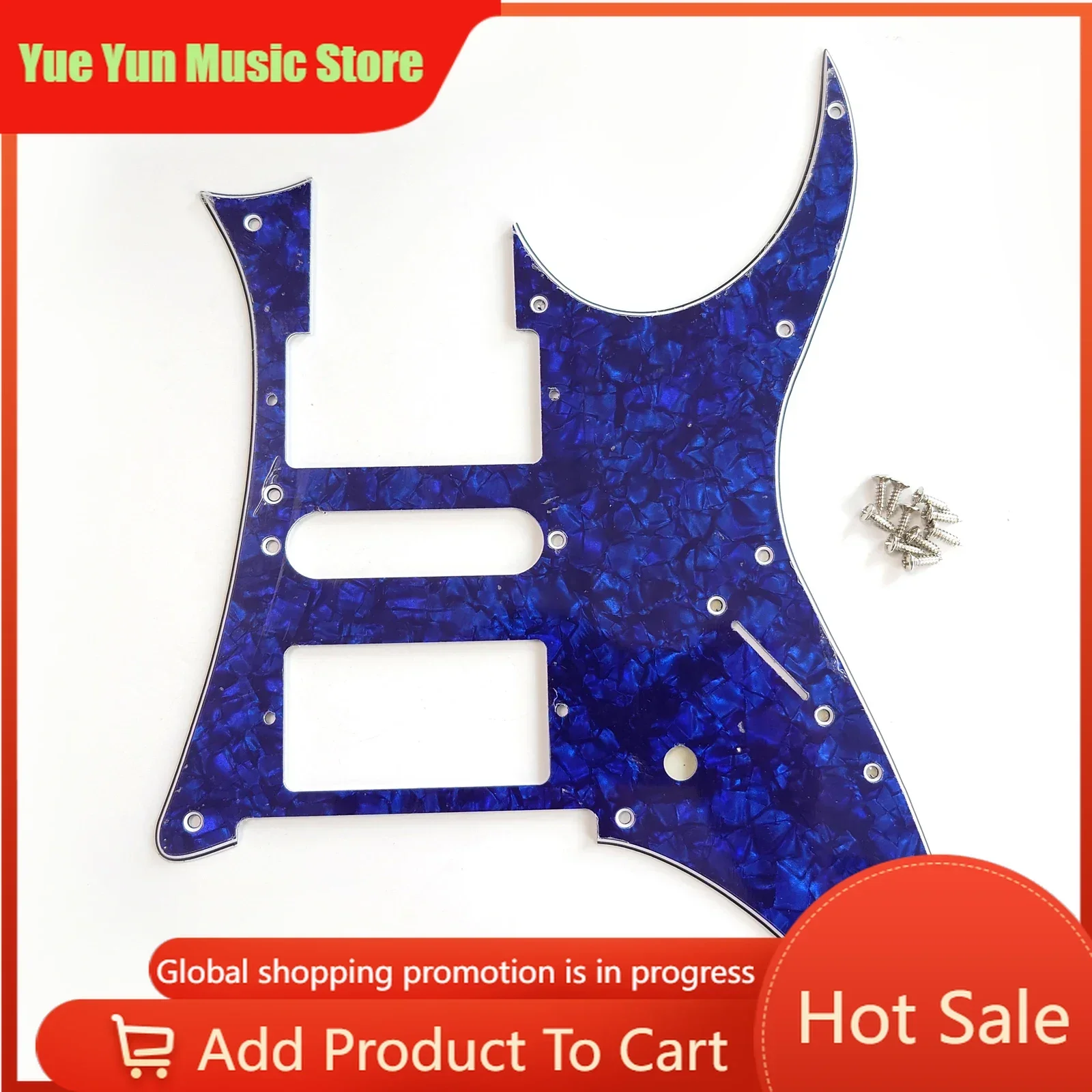 Blue Pearl 10-Hole Guitar Pickguard for RG 350 EX Style Electric Guitars - HSH Configuration Replacement Part