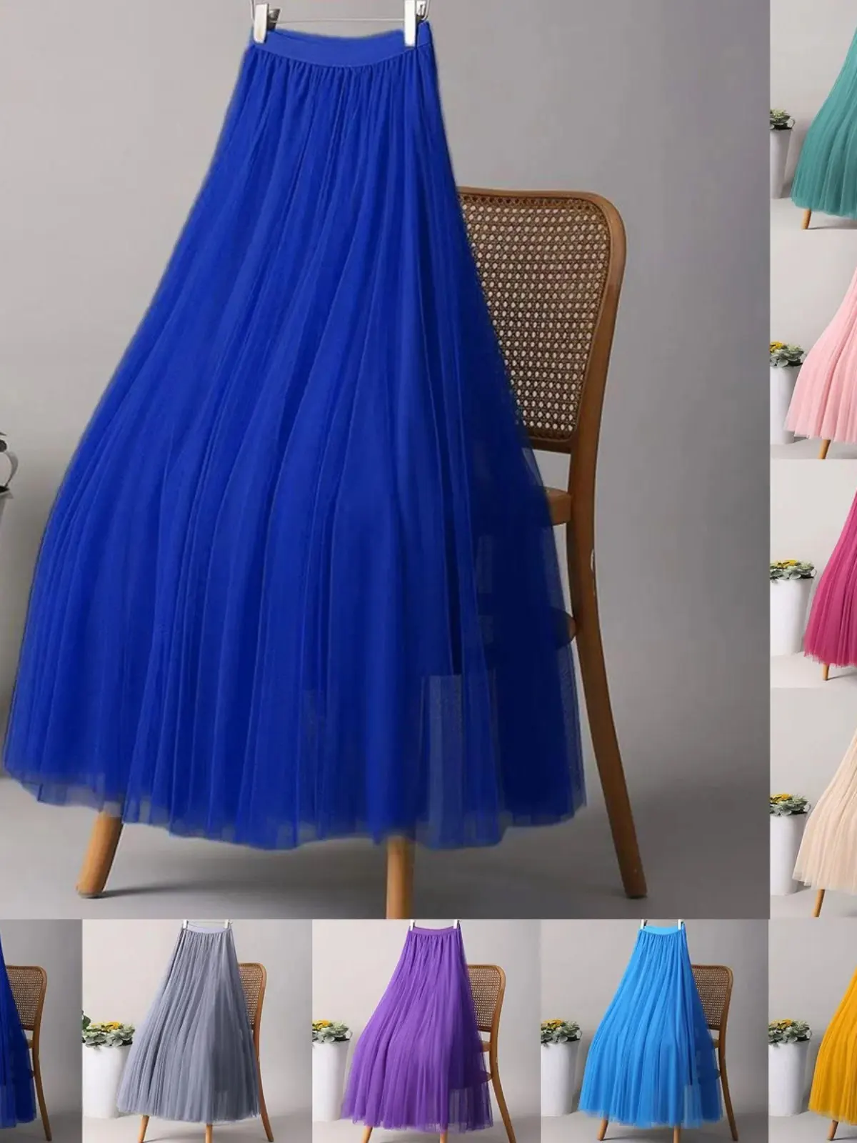 

High Waist Me Skirt with Large Swing Full Body Long Skirts Women's Faion Spring 2025 Polyester Fabric Loose Fit Pure Color