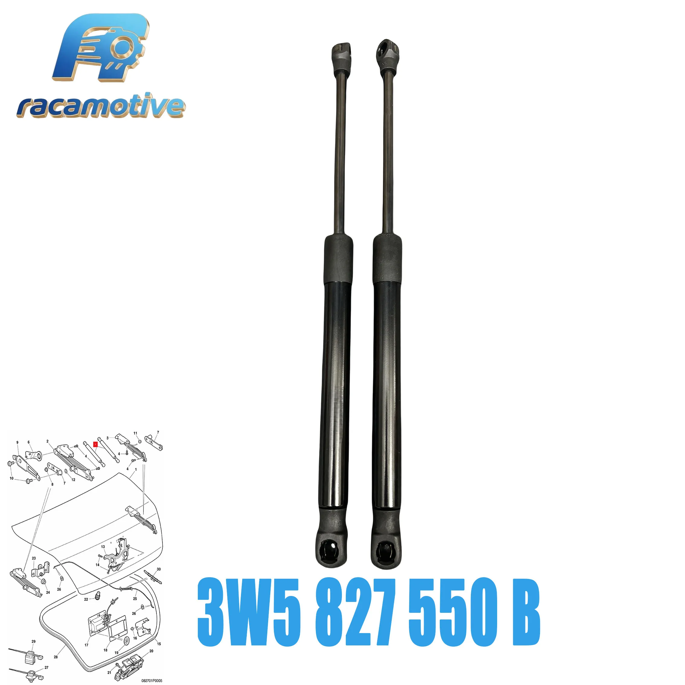 Brand New 3W5827550B for Bentley Continental Flying Spur 2PCS Boot Lid Support Tail Cap Shock Absorber Strut.