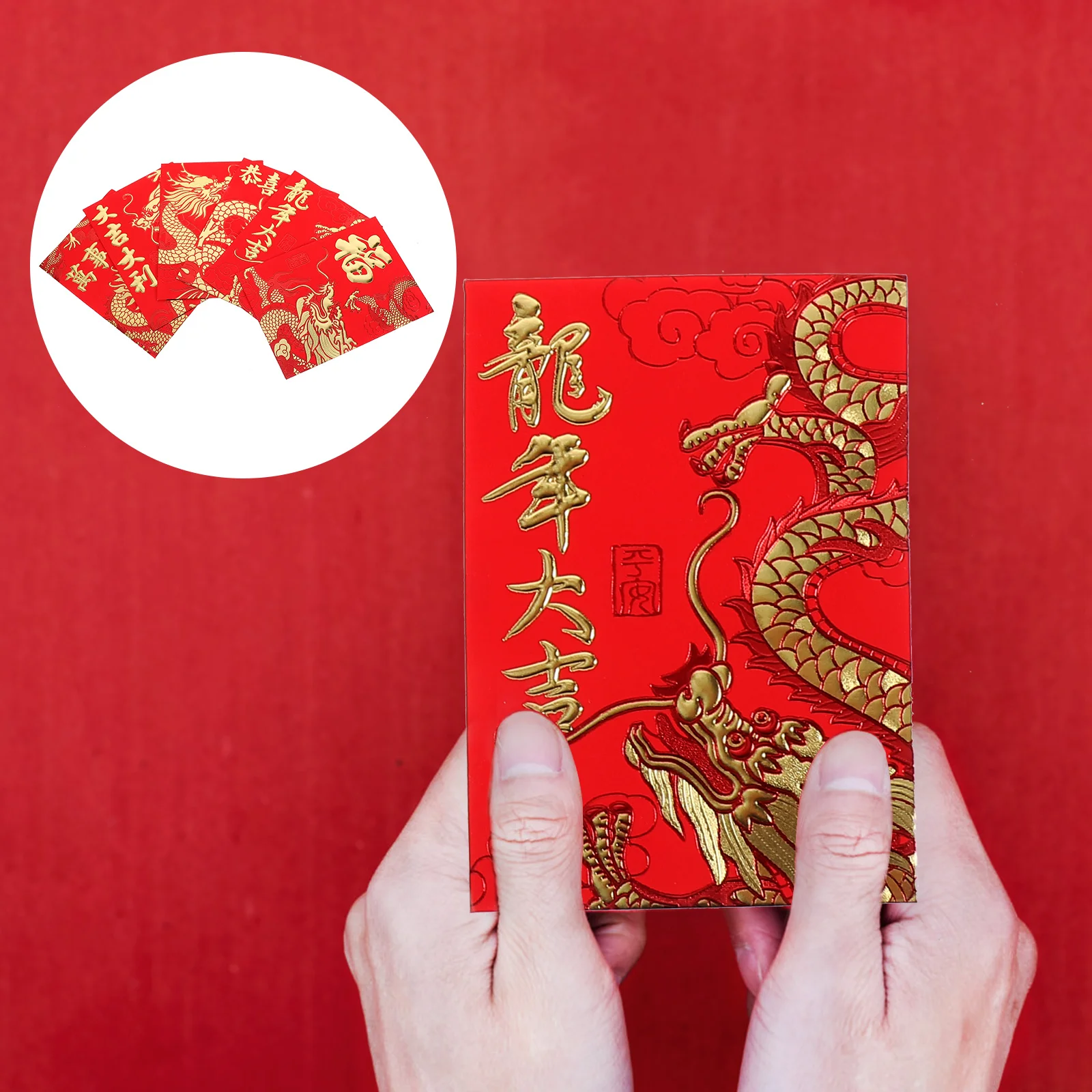 

60pcs Chinese Lunar Year Red Envelopes Traditional Lucky Money Holders Festive Paper Red Packets Wedding Spring Festival