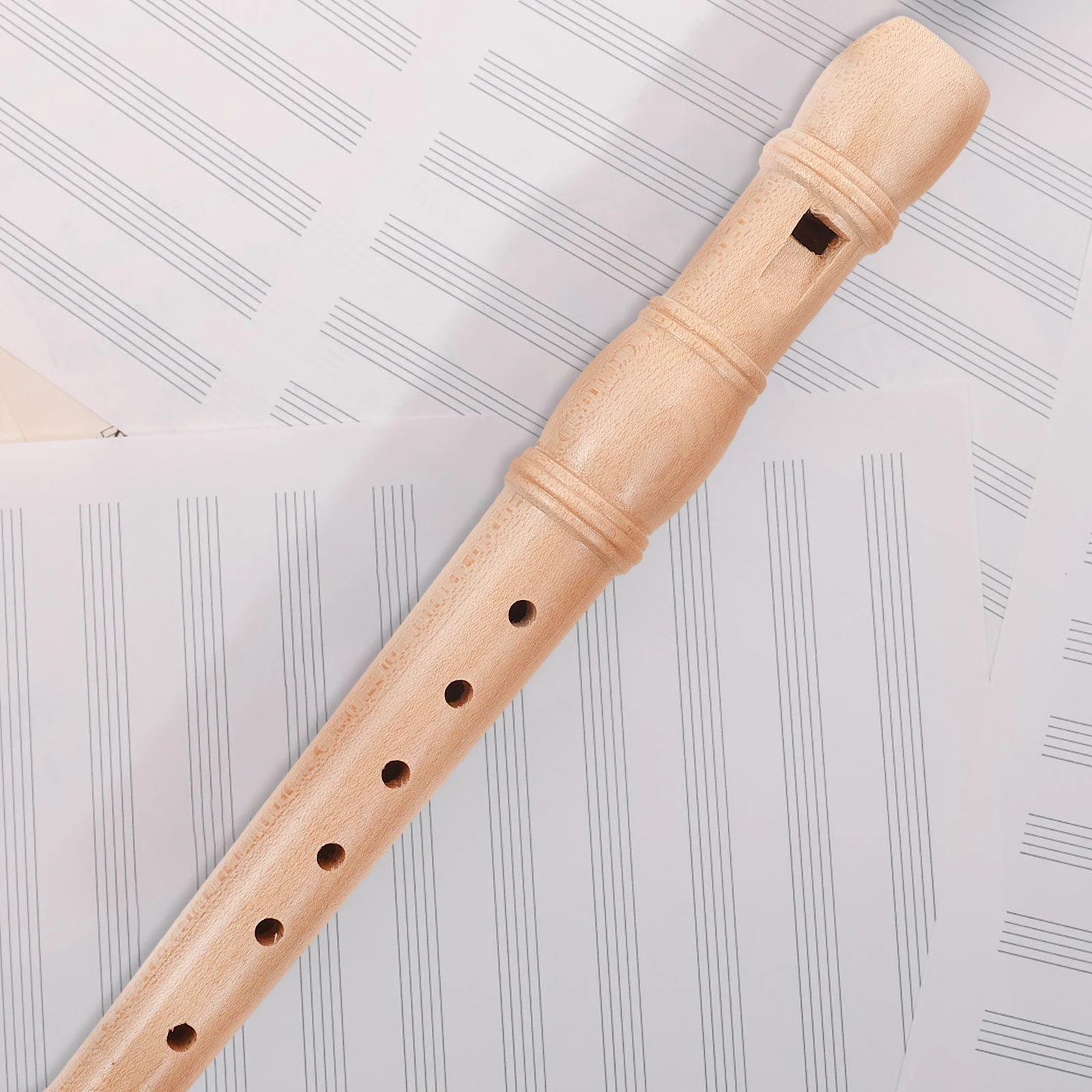 

1pc Wooden Children's Recorder Kids Musical Instruments 6 Holes Flute Bright Sound Premium Wood Smooth Surface Rounded No Burr