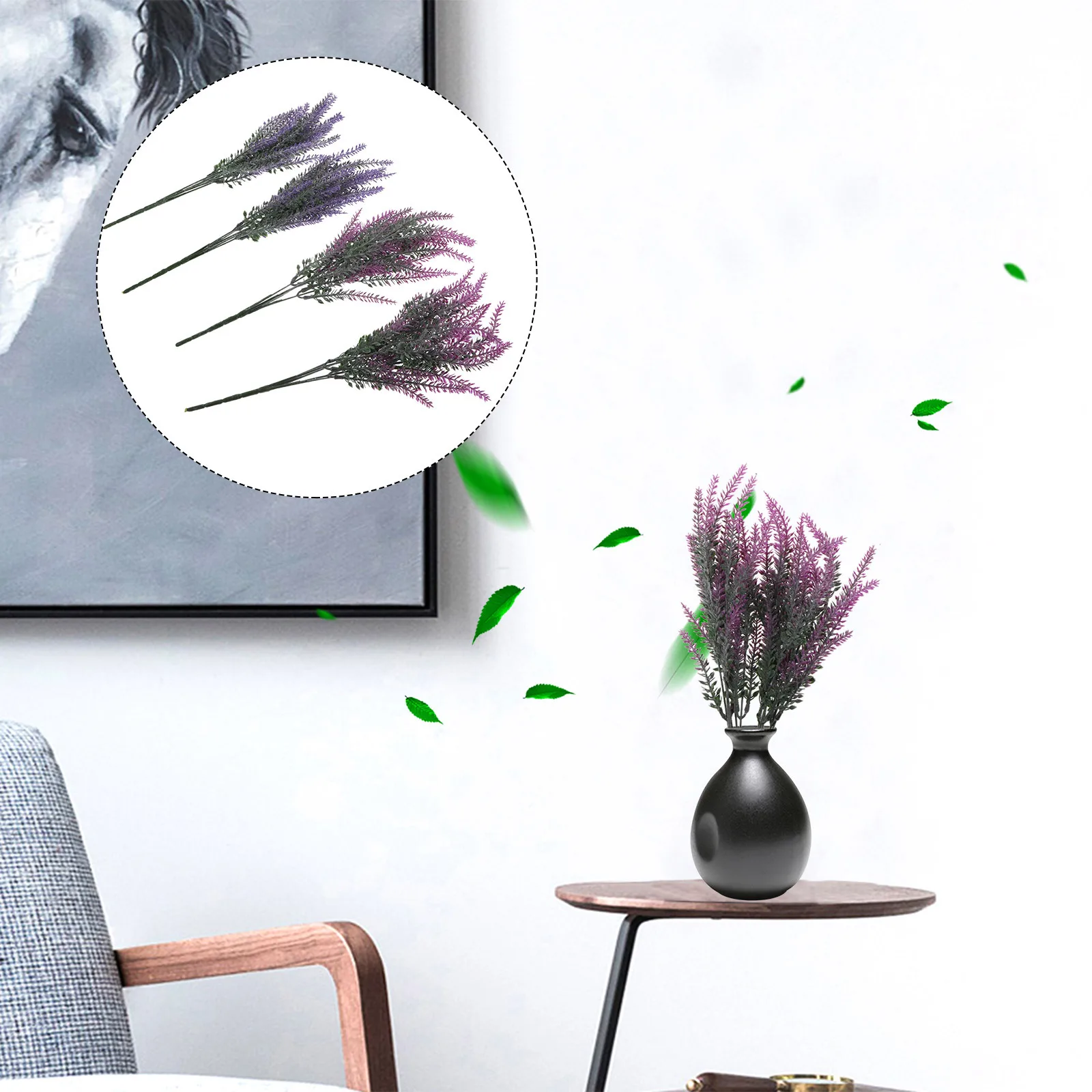 

4 Bunches Fake Lavenders Rosy Purple Realistic Simulation Flowers Home Decors Wedding Party Table Centerpiece