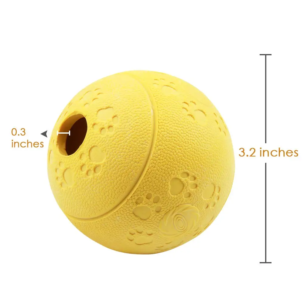 Interactive Food Dispensing Dog Rubber Toy Ball,Non-Toxic Chew Toys for Pet Tooth Cleaning, Chewing Pet Exercise Game Ball IQ Tr