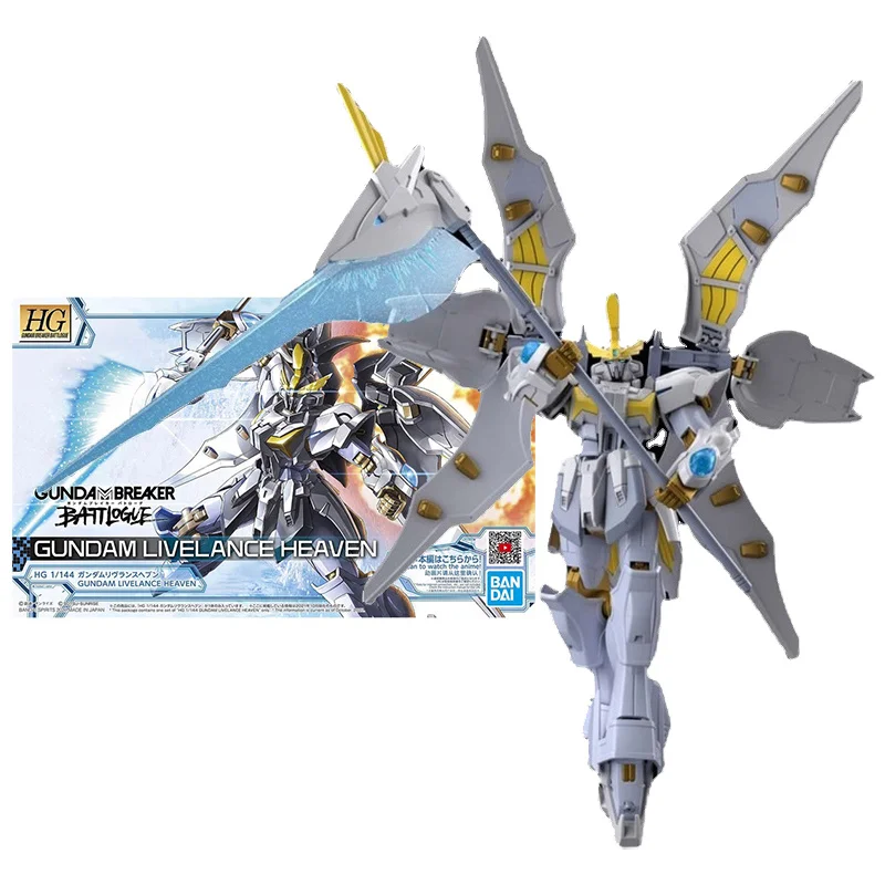 Bandai Genuine Gundam Model Kit Anime Figure HG 1/144 Livelance Heaven Collection Gunpla Anime Action Figure Toys for Children