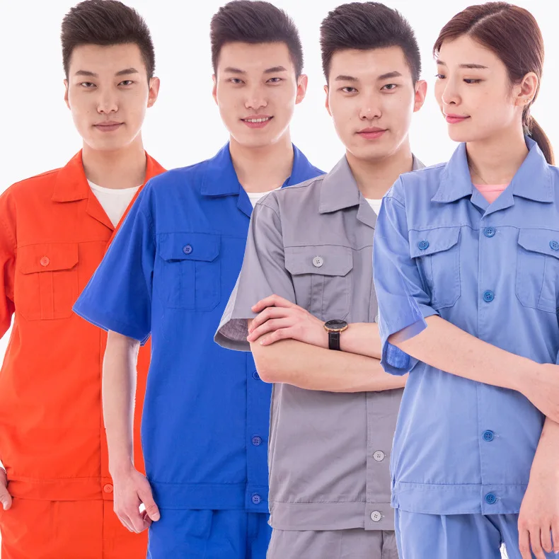 

SummerShort-sleeved Men's Labor InsuranceOveralls Set Workshop Tooling Auto RepairClothes Electric Welding Clothes Half-sleeves