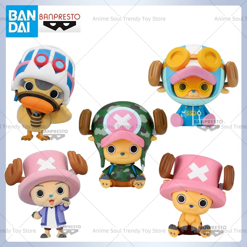 

Bandai Original Banpresto Anime ONE PIECE Fluffy Puffy Tony Tony Chopper Karoo Action Figure Model Collectible Toys AS