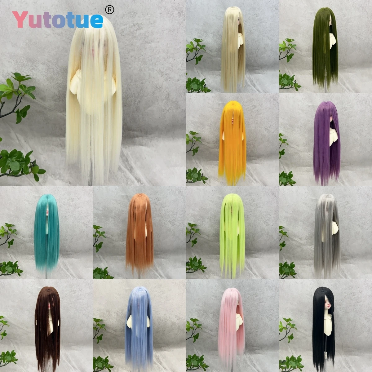 

Yutotue BJD Long Straight Hair Extra-long Bangs DIY Wigs for 1/3 1/4 1/6 Ball Jointed Doll Wig