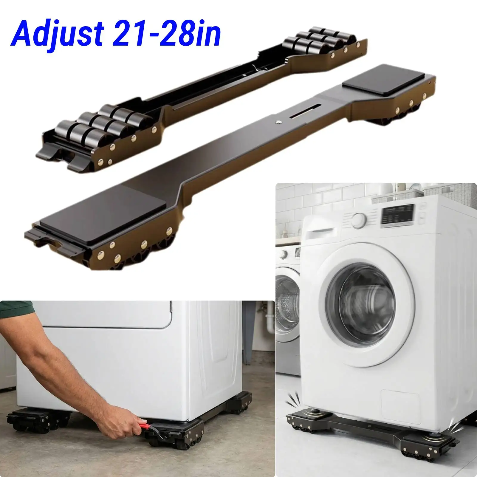 

Комплект из 2 роликов для бытовой техники, сверхмощные, с колесами, регулируемые 21-28 дюймов, грузоподъемность 700 фунтов, для перемещения кухонной техники, холодильников, сейфов