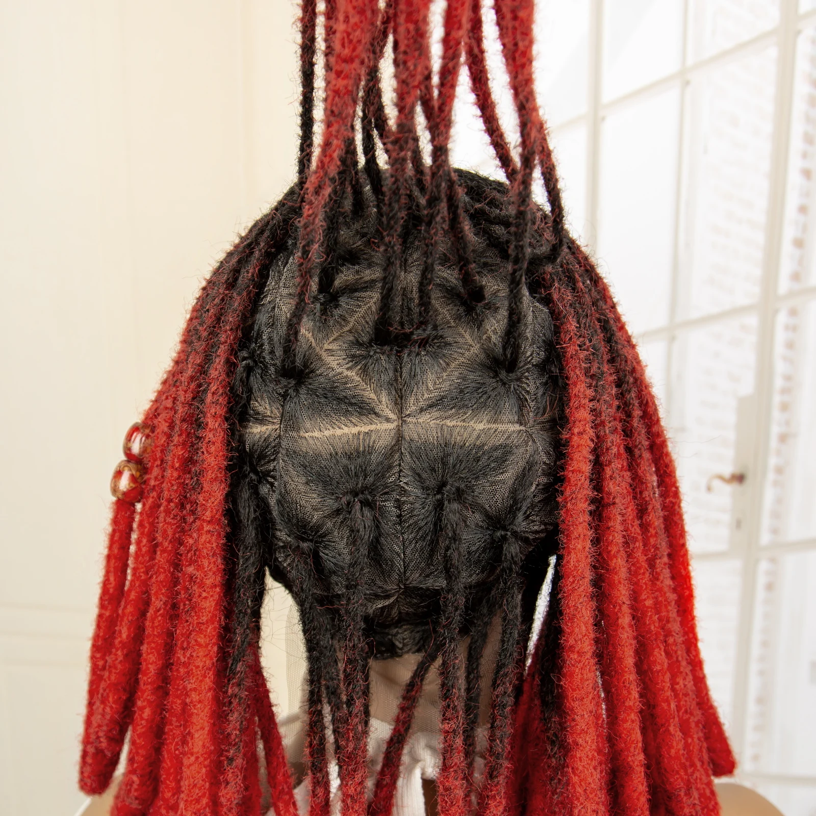 Peluca trenzada sintética para mujeres negras, pelo de bebé, 14 pulgadas, Bob corto, color Locs, encaje completo, caja sin nudos