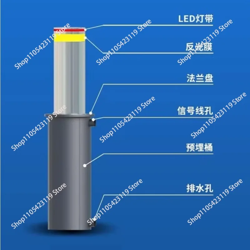 Automatic Hydraulic Lifting Column Remote Control Electric Telescopic Ground Pile Semi-automatic Stainless Steel Anti-collision