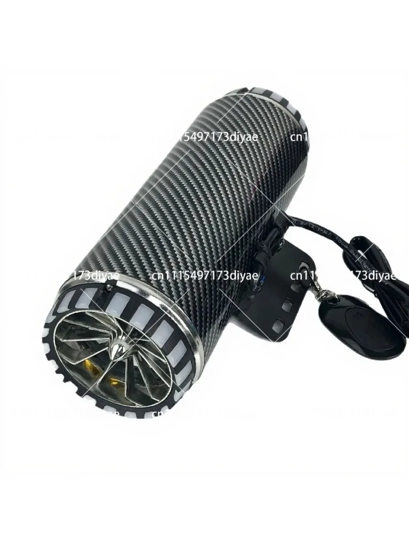 Motorcycle Electric Vehicle 2-in-1 Speaker Subwoofer Heavy Bass Bluetooth 12V-80V Exhaust Pipe Audio
