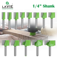 LAVIE 1/4 Shank Cleaning Bottom Bit Straight Router Bit Set Clean Milling Cutter Woodworking Power Machine