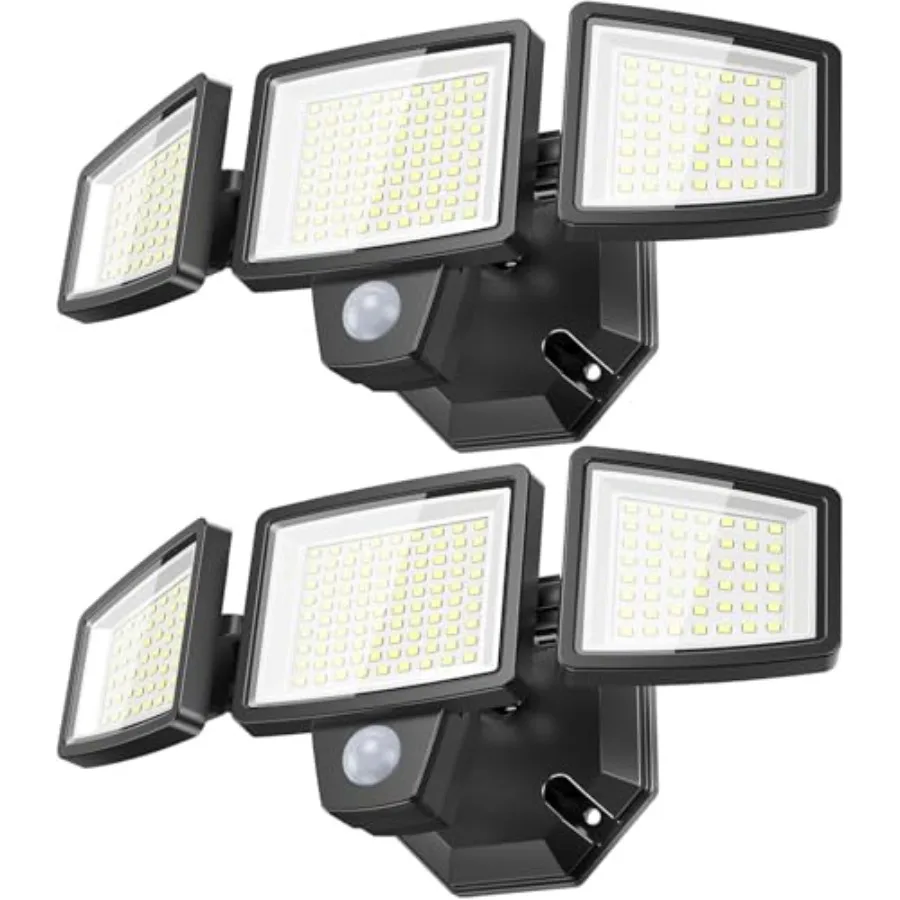 

LED Security Lights Motion Sensor Outdoor Lights, 6500K Daylight, IP65 Waterproof, Dusk to Dawn, 3-Head Motion Detected Flood L