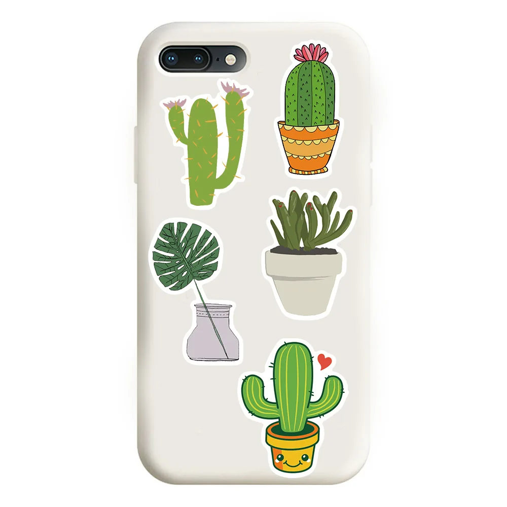 45PCS  Cute cactus plant Waterproof Sticker Decals DIY Decorative Luggage Laptop Phone Bike Car Graffiti Scrapbook Kids Stickers